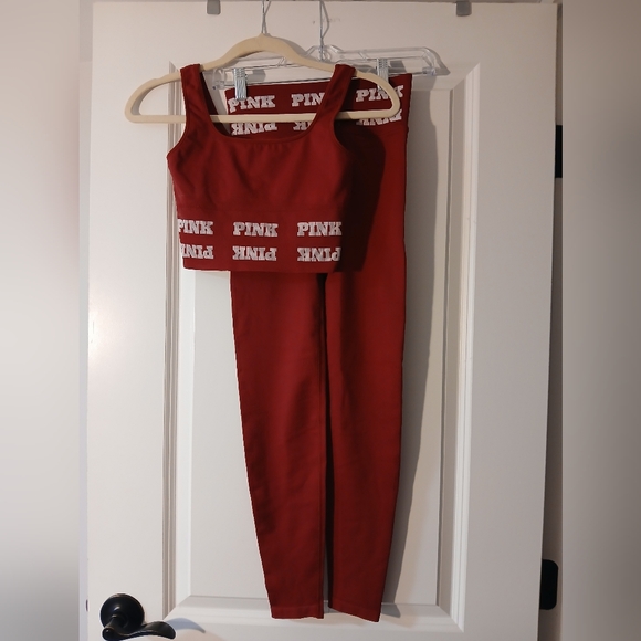 PINK Victoria's Secret Pants - PINK Victoria's Secret Red Leggings Set